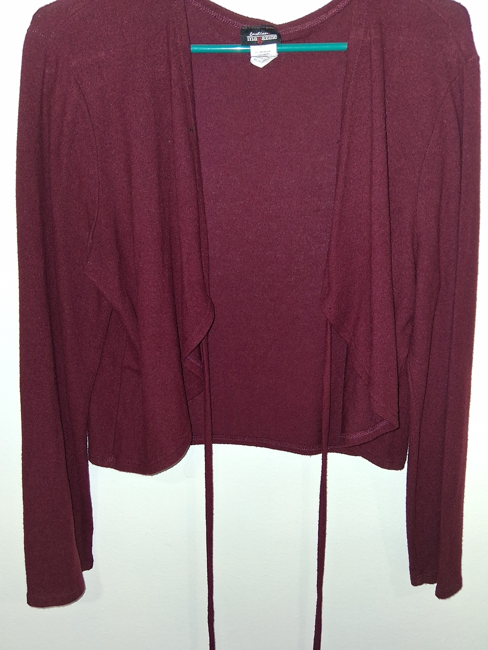 Dana Buchman Burgundy Open-Front Women's Cardigan